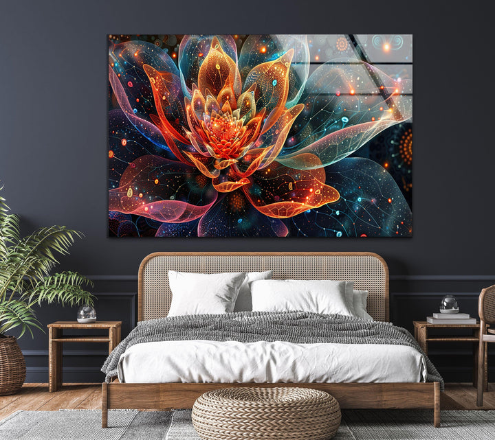 Vivid Botanical Colorful Flower Glass Wall Art glass photo prints, glass picture prints
