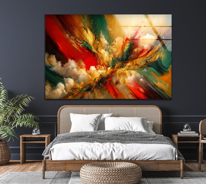 Abstract Colorful Painting Glass Wall Art glass image printing, glass prints from photos