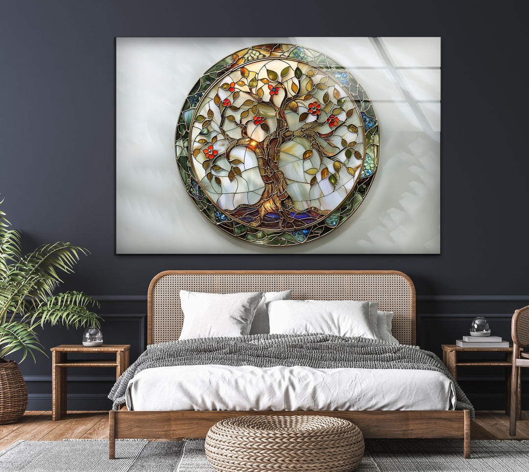 Tree of Life Circle Glass Wall Art glass wall decor, glass wall art decor