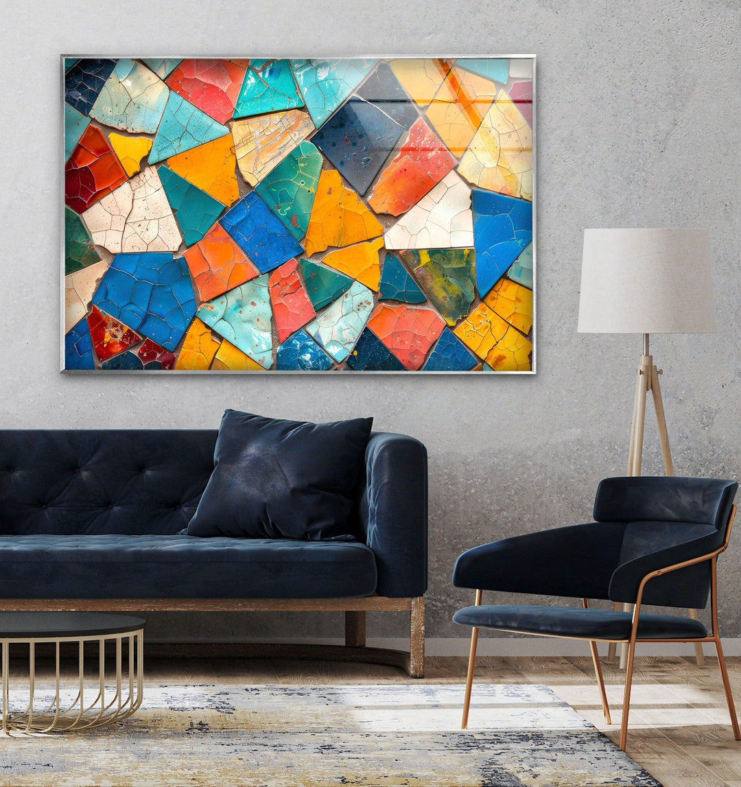 Cracked Colored Mosaic Design Glass Wall Art art glass wall art, glass wall art pictures
