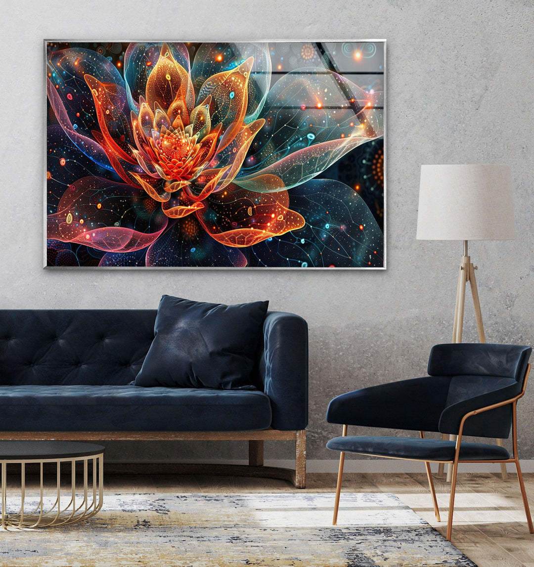 Vivid Botanical Colorful Flower Glass Wall Art Glass Printing Wall Art, Print photos on glass
