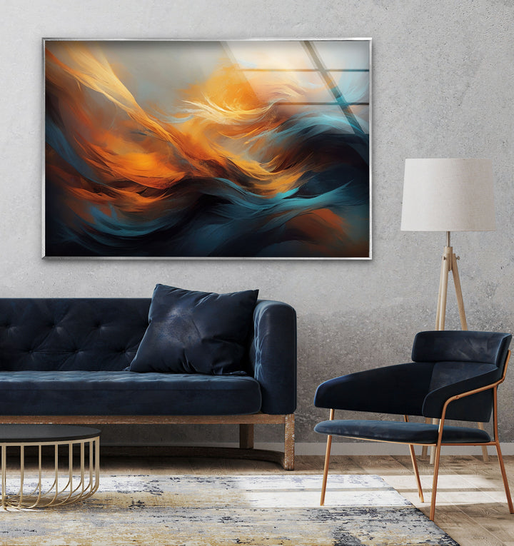 Painting a Orange Abstract Glass Wall Art glass photo prints, glass picture prints