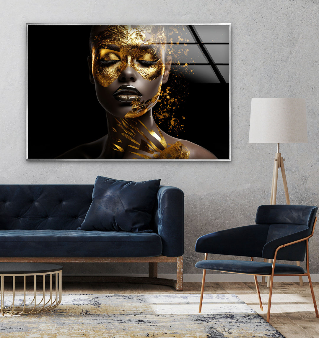 African Black Woman Tempered Glass Wall Art - MyPhotoStation