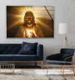 Shiny Jesus Picture on Glass Art