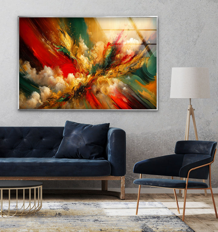 Abstract Colorful Painting Glass Wall Art glass photo prints, glass picture prints