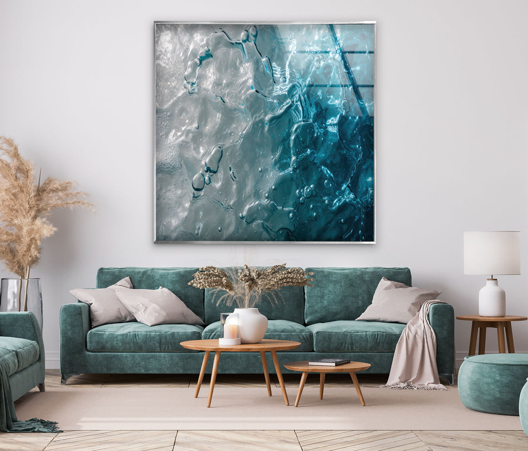 Abstract with Water Effect Glass Wall Art Glass Printing Wall Art, Print photos on glass