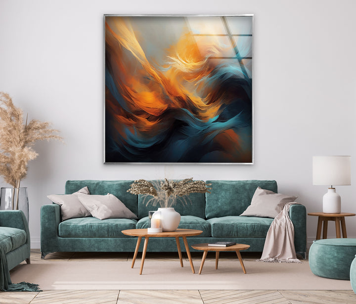 Painting a Orange Abstract Glass Wall Art glass art painting, glass art for the Wall