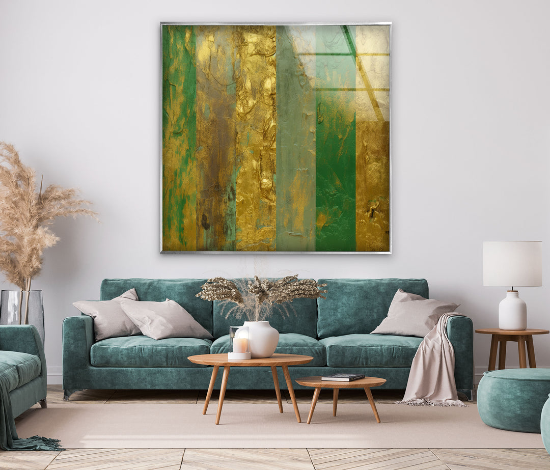 Grunge with Gold Backgrounds Glass Wall Art