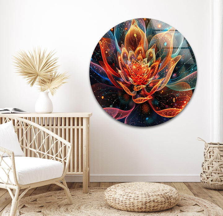 Vivid Botanical Colorful Flower Glass Wall Art photo print on glass, prints on glass wall art
