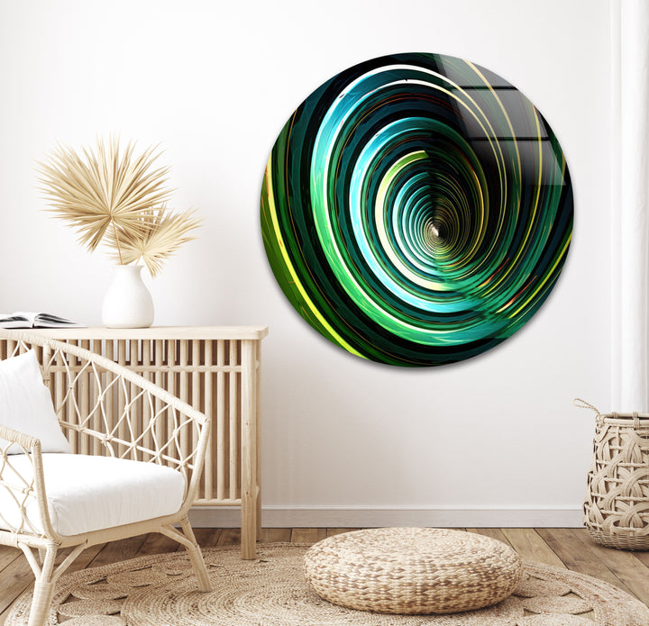 Fantastic green and yellow Circles Fractal Wall Art