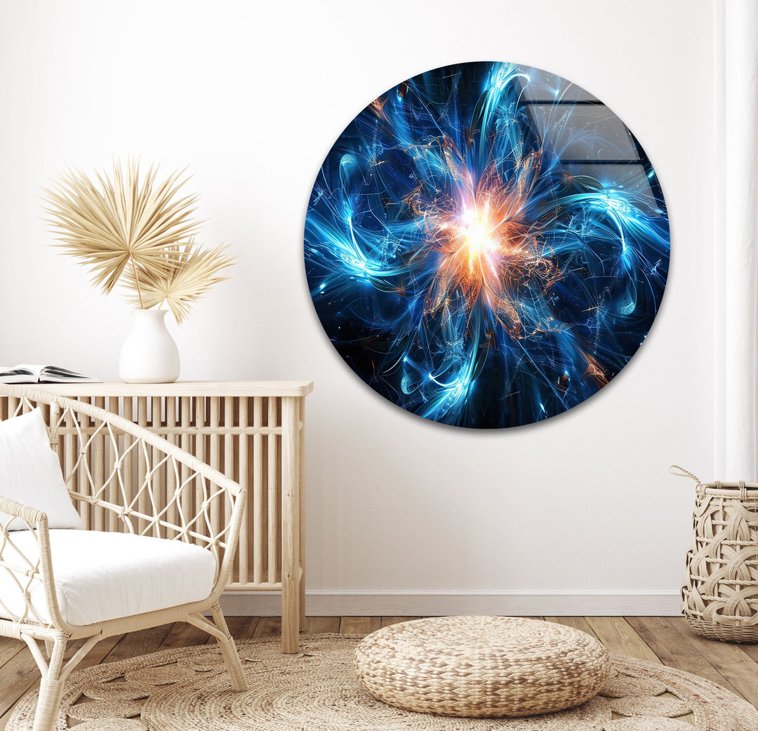 Radiating Cosmic Energy Glass Wall Art glass pictures for Wall, glass prints wall art