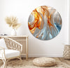 Blue and Orange Abstract Glass Wall Art picture on glass wall art, photos printed on glass
