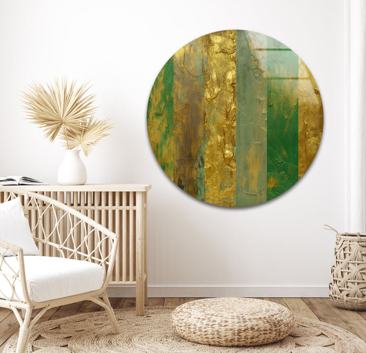 Grunge with Gold Backgrounds Glass Wall Art