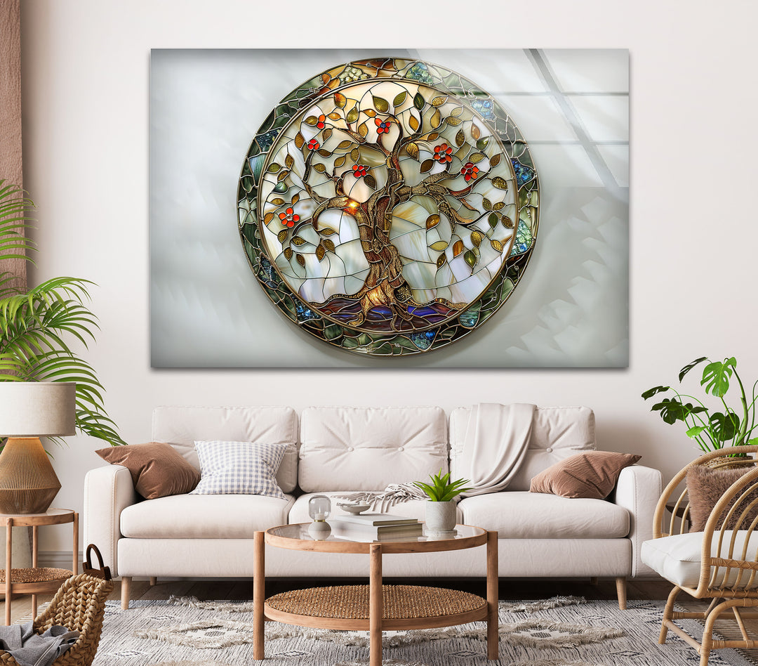 Tree of Life Circle Glass Wall Art glass photo prints, glass picture prints