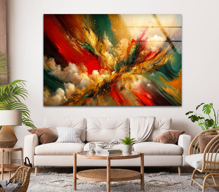 Abstract Colorful Painting Glass Wall Art