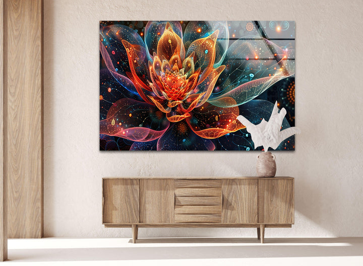 Vivid Botanical Colorful Flower Glass Wall Art glass pictures for Wall, glass prints wall art
