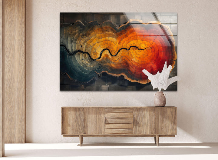 Wood Patterned Abstract Cool Wall Art & Glass Wall Decor