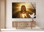 Shiny Jesus lass Wall Artwork | Custom Glass Photos
