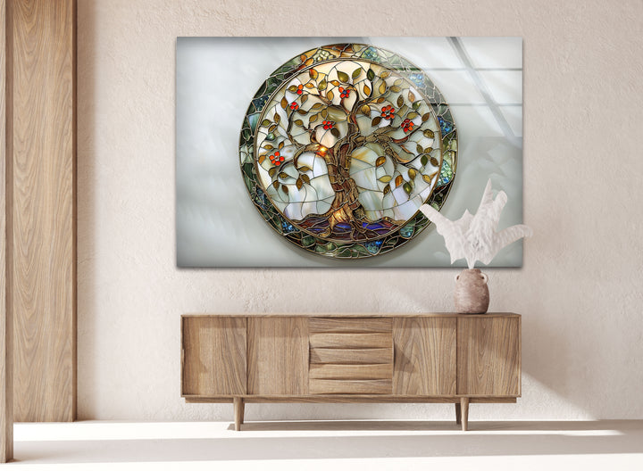 Tree of Life Circle Glass Wall Art Glass Printing Wall Art, Print photos on glass