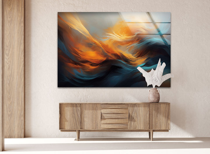 Painting a Orange Abstract Glass Wall Art Glass Printing Wall Art, Print photos on glass