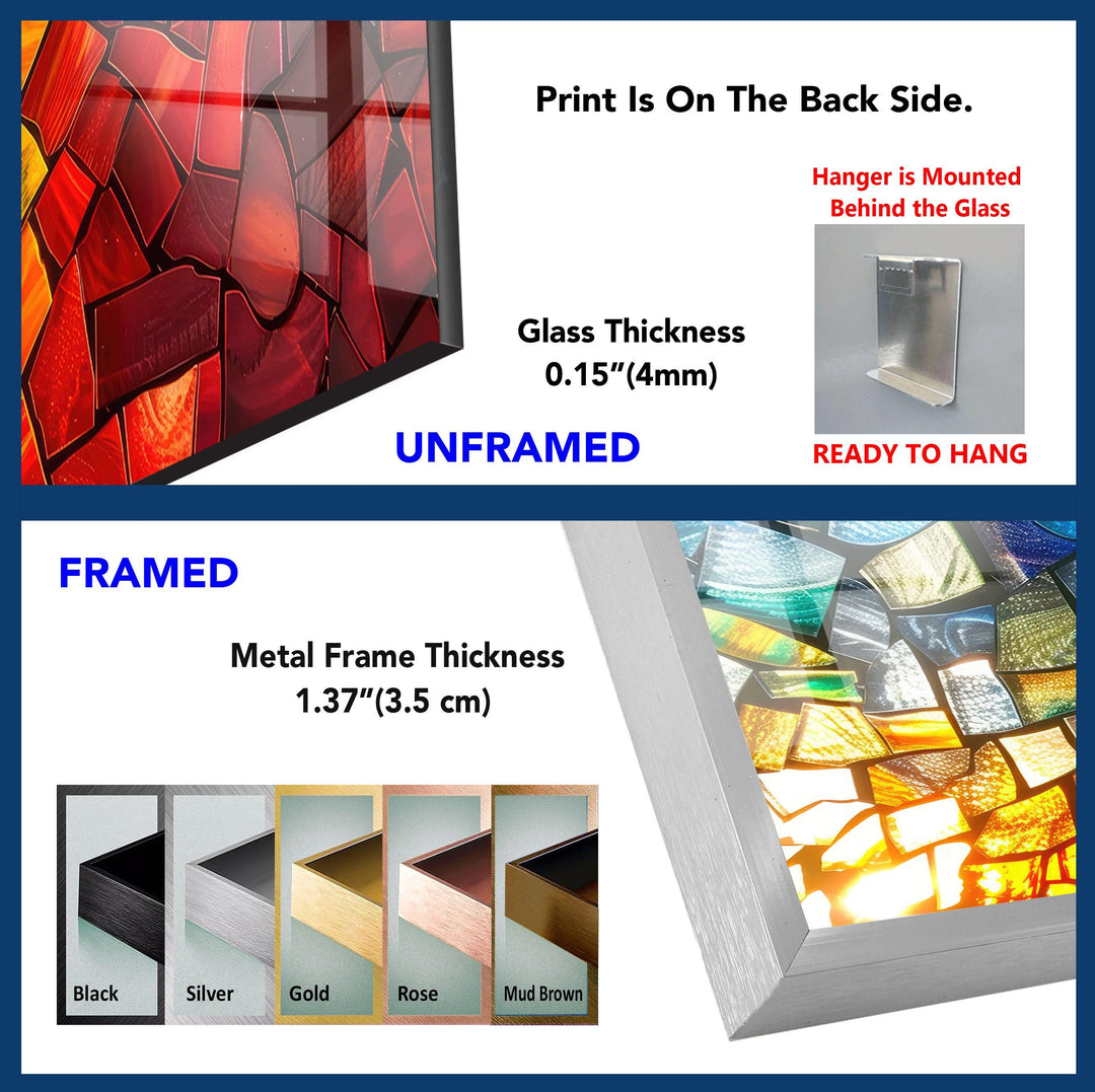 Mosaic Design Tempered Glass Wall Art - MyPhotoStation