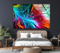 Abstract Colorful Glass Wall Art, picture on glass wall art, photos printed on glass