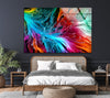 Abstract Colorful Glass Wall Art, picture on glass wall art, photos printed on glass