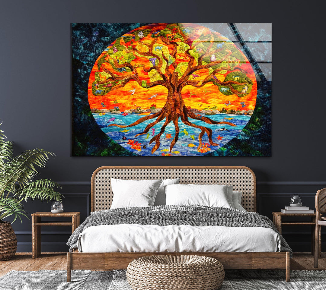 Big Tree Of Life Glass Wall Art, glass image printing, glass prints from photos