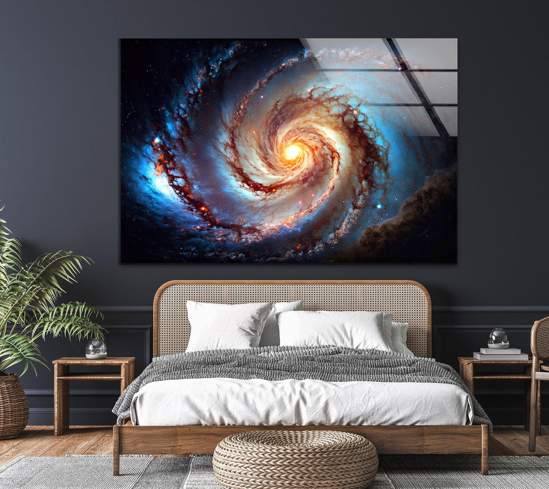 Spiral Galaxy Glass Wall Art, photo print on glass, prints on glass wall art