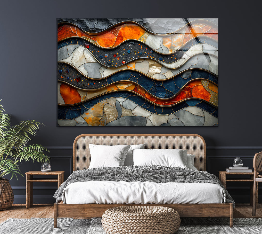 Vibrant Multicolored Mosaic Glass Wall Art