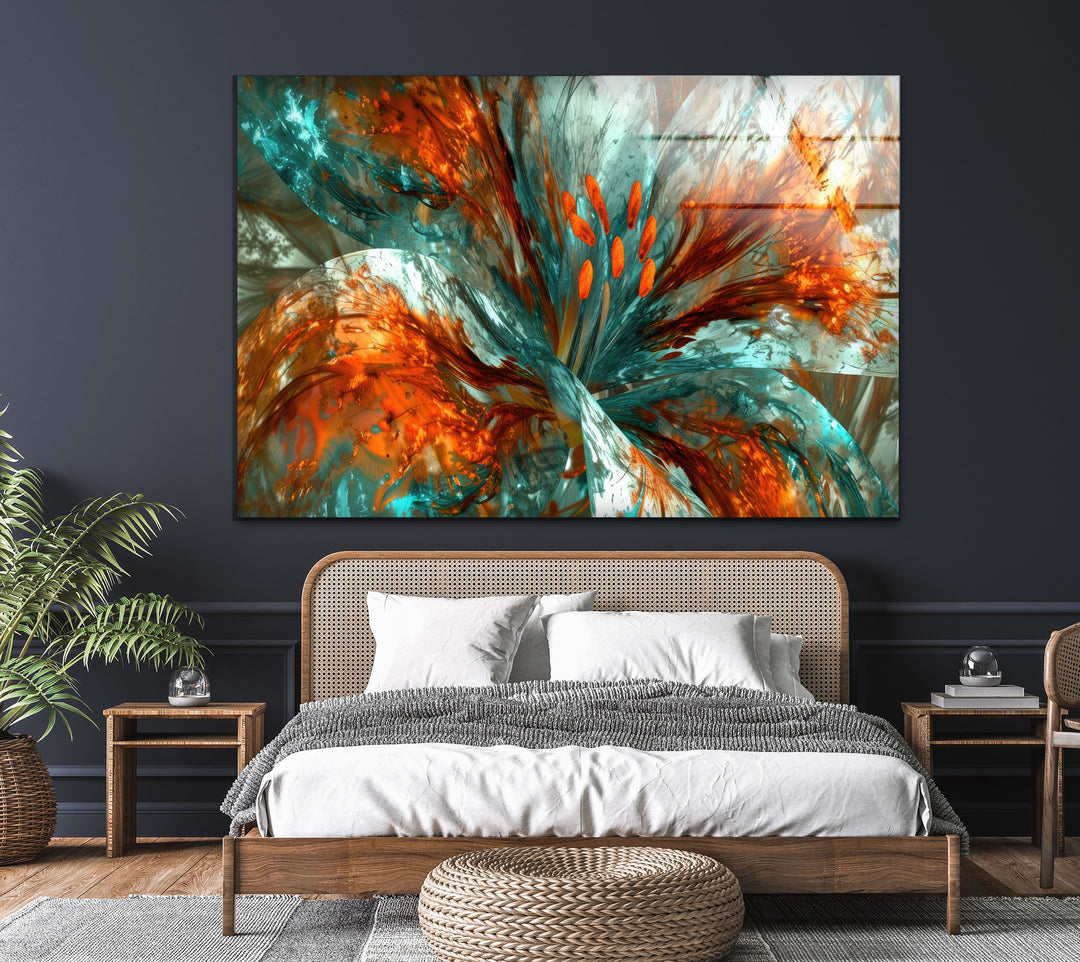 Abstract Floral Painting Glass Wall Art glass wall decor, glass wall art decor