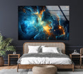 Space Galaxy Glass Wall Art, large glass photo prints, glass wall photos