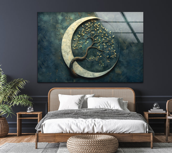 Moon Tree Marble Glass Wall Art art glass wall art, glass wall art pictures