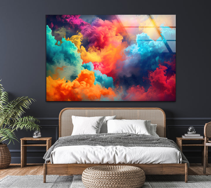 Colored Clouds Glass Wall Art photo print on glass, prints on glass wall art
