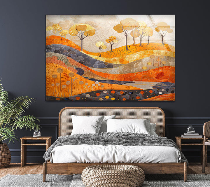 Forest Landscape Painting Tempered Glass Wall Art - MyPhotoStation