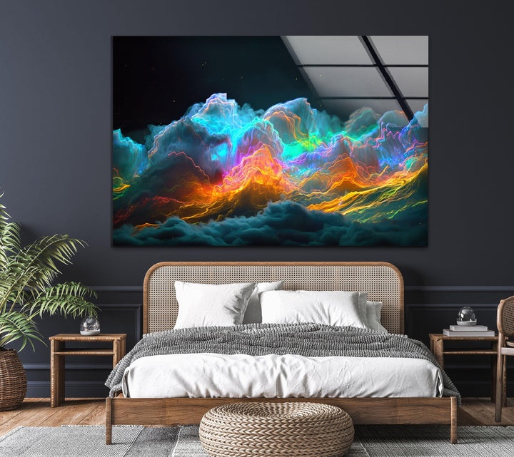 Vibrant Abstract Glass printing Wall Art