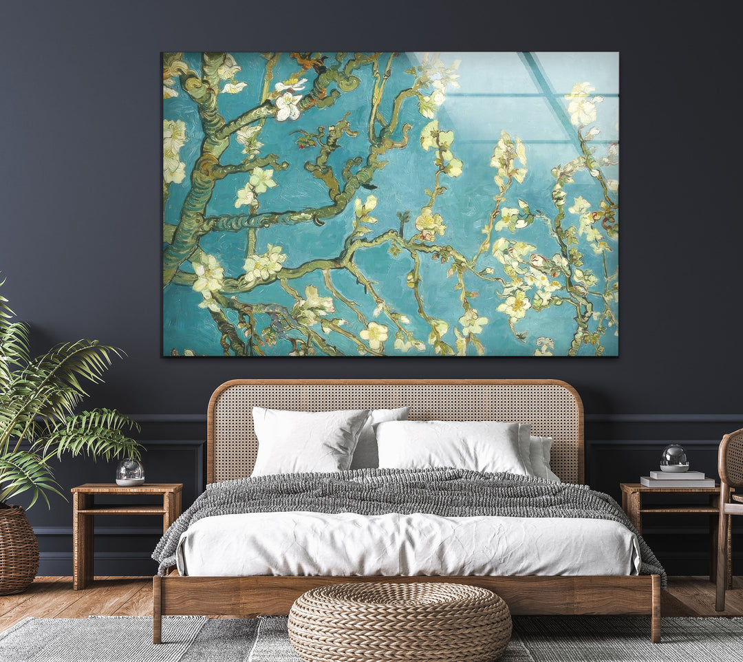 Van Gogh - Almond Blossom Glass Wall Art, custom glass photo prints, large glass prints