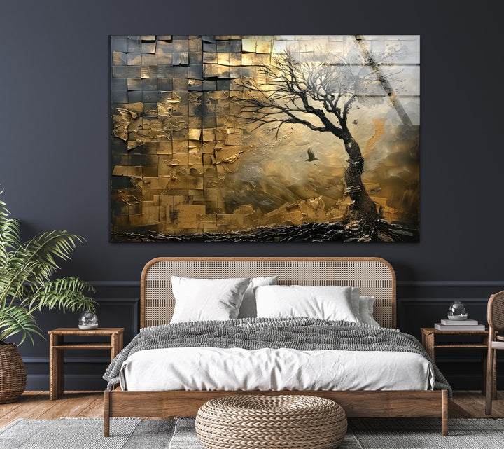 Faded Forest Golden Abstract Tempered Glass Wall Art - MyPhotoStation Transform your space with elegant Tempered Glass Wall Art. From custom glass pictures to abstract glass art, find the perfect piece for your living room. Our glass photo prints and picture on glass options ensure vivid, lasting beauty. Shop now for vibrant wall decor and fast, free delivery.