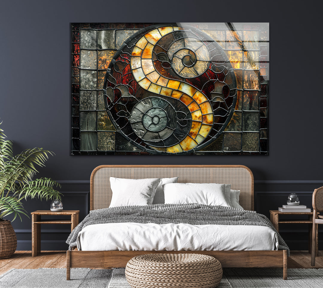 Stained Yin-Yang Glass Wall Art custom glass photo prints, large glass prints