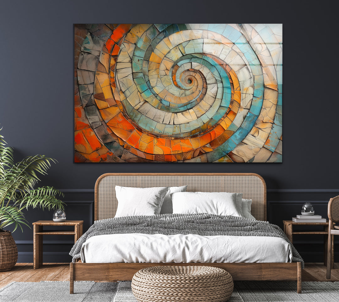 Wood Spiral Glass Wall Art glass image printing, glass prints from photos