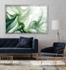 Abstract Green Tones ink Splashes Glass Wall Art