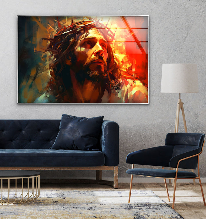 Christian Jesus Glass Photos for Wall Decor