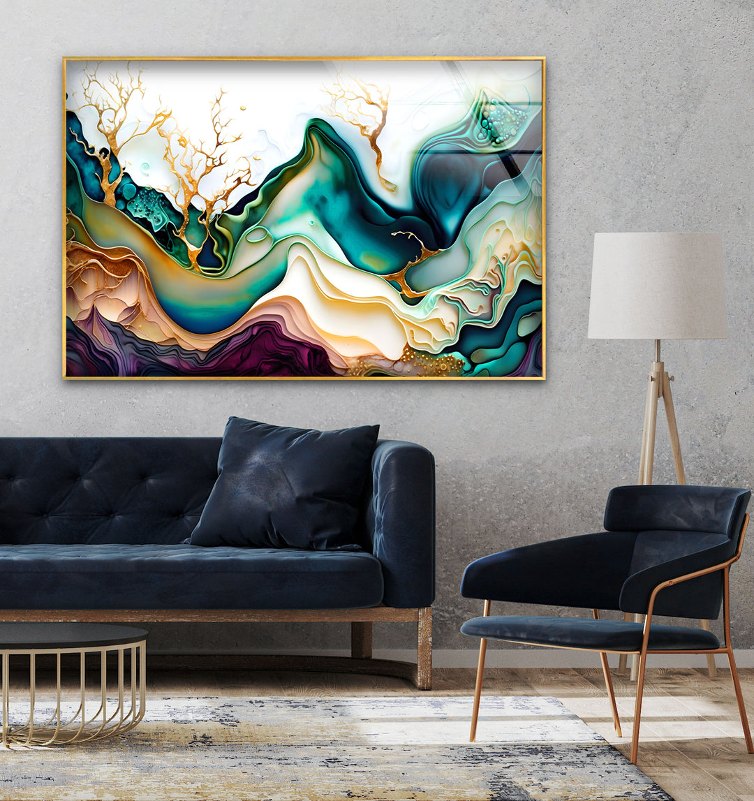 Abstract Watercolor Glass Wall Art