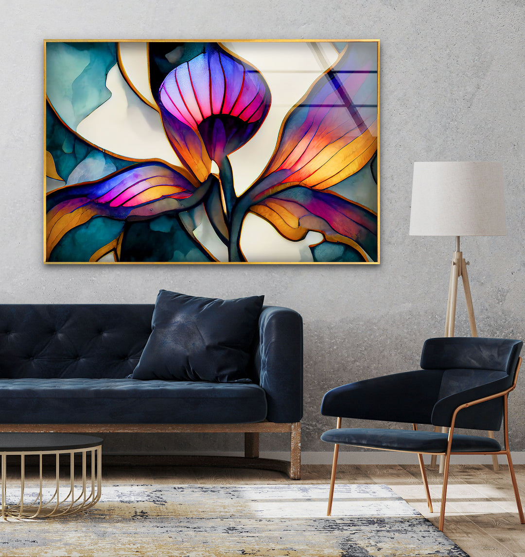 Vivid Stained Flower Glass Wall Art, art glass wall art, glass wall art pictures