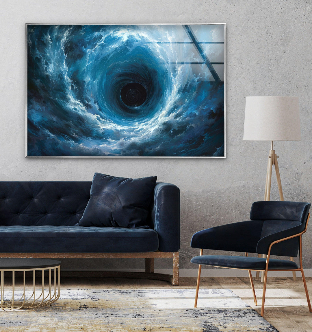 Blue Vortex Glass Wall Art glass photo prints, glass picture prints