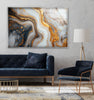 Abstract Marbled Surface Gold Veins Glass Wall Art