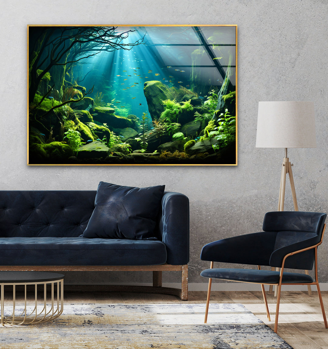 Underwater Forest Glass Wall Art Glass Printing Wall Art, Print photos on glass