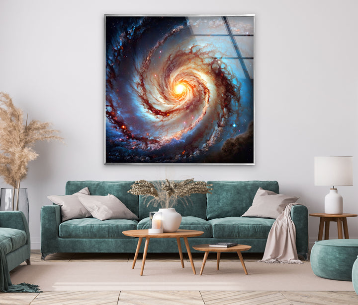 Spiral Galaxy Glass Wall Art, custom glass photo prints, large glass prints