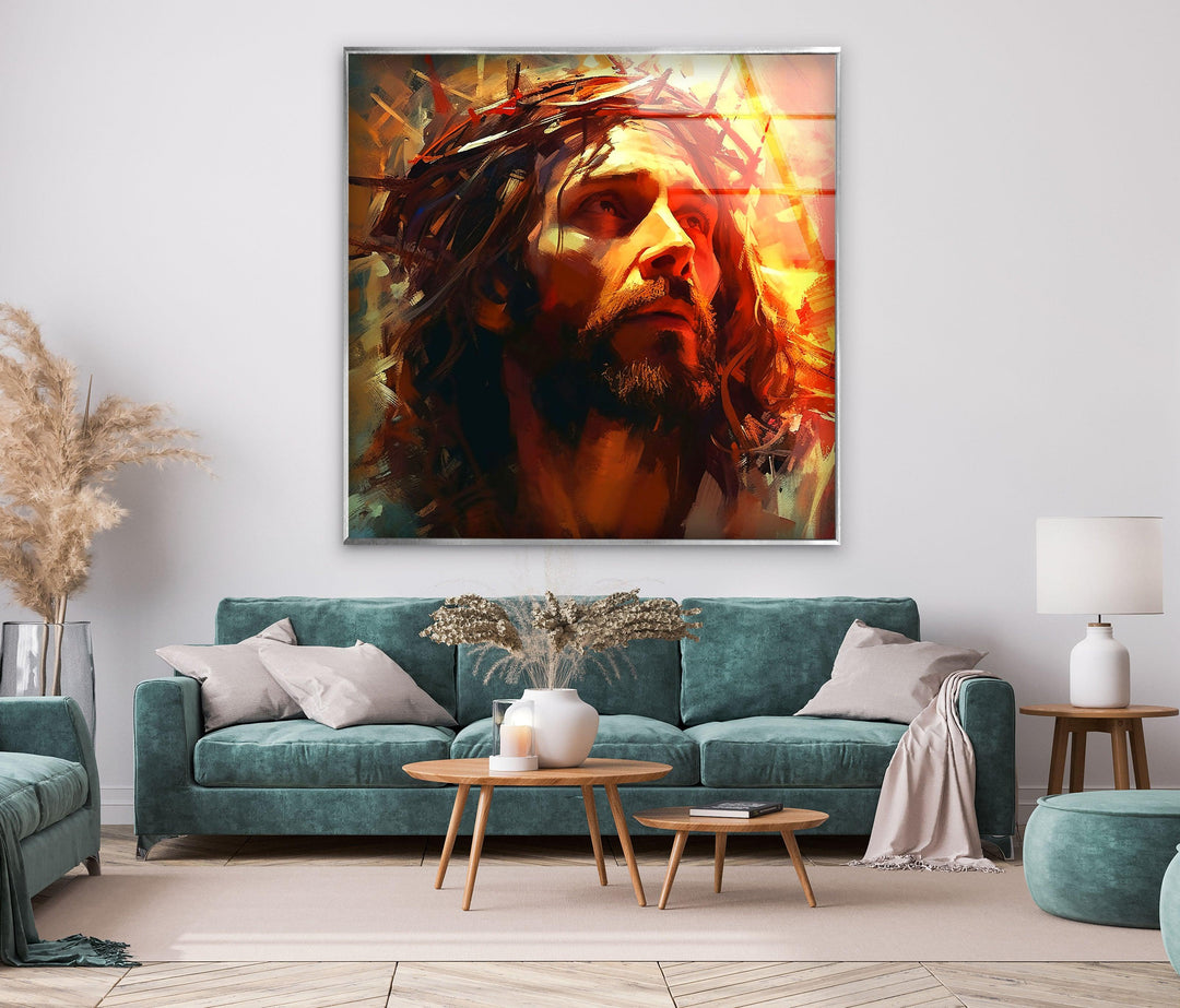 Christian Jesus Glass Picture Prints Collection