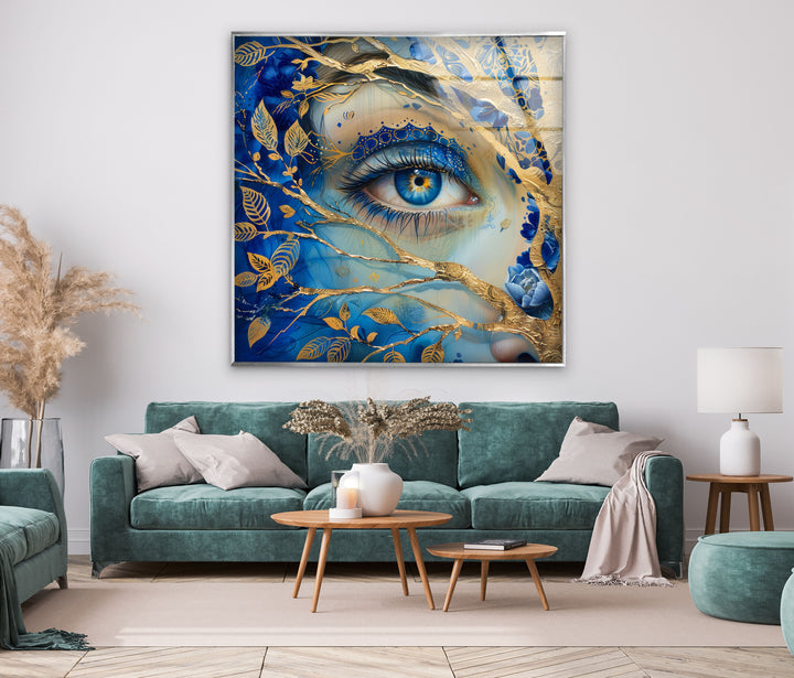 Blue Eye Painting Glass Wall Art